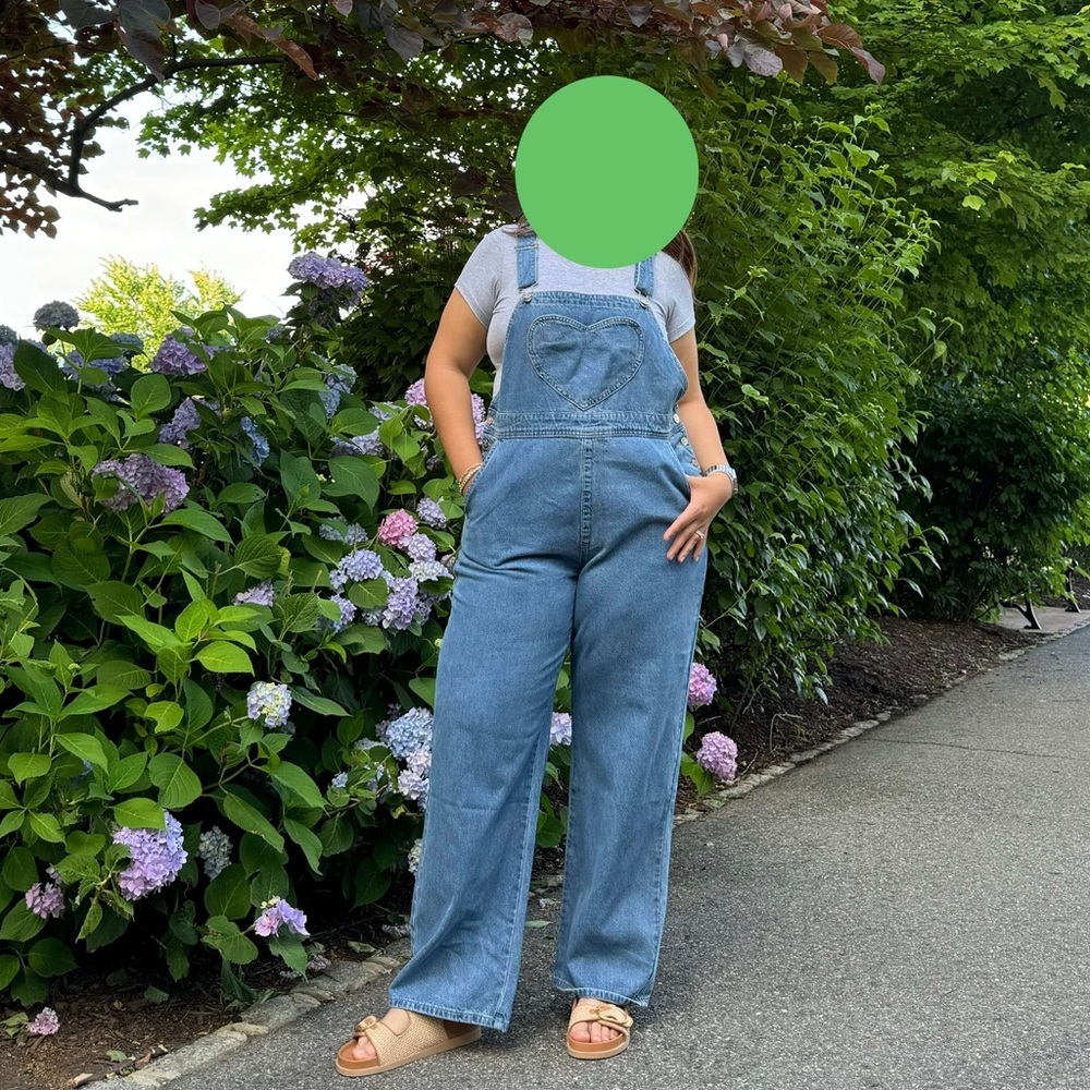 Shiny by Nature Heart Denim Overalls